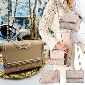 🆕 TORY BURCH 🧿 NWOT Fleming Small Convertible Shoulder Bag, Beige In Bedrock